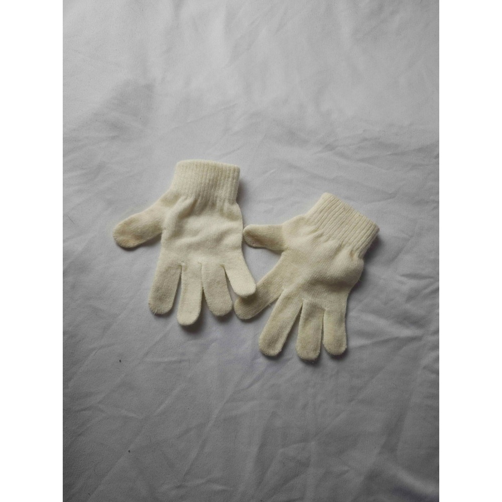 Vtg 80s 90s Gloves Womens OS Ivory Minimalist Coquette Dark Academia Wintercore